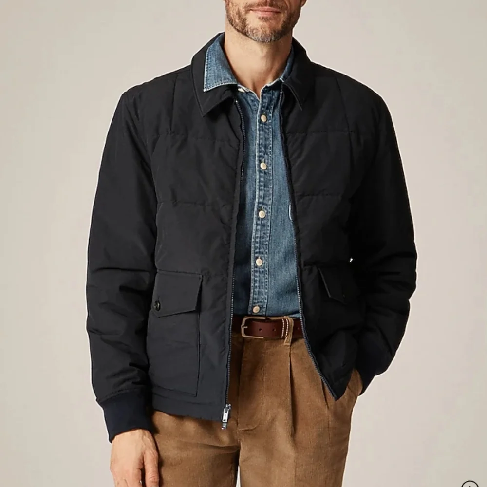 J. Crew Box Quilt Insulated Jacket with Primaloft - Navy Ink